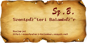 Szentpéteri Balambér névjegykártya